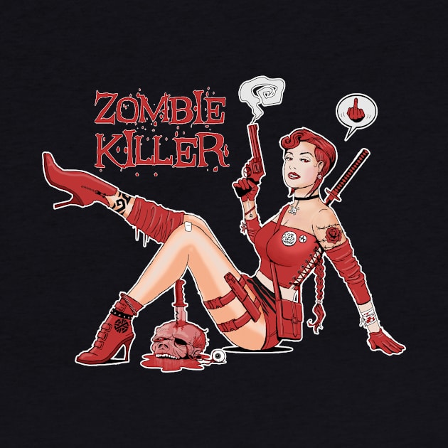 ZOMBIE KILLER PIN UP GIRL- Super Hot Comic Character by IceTees